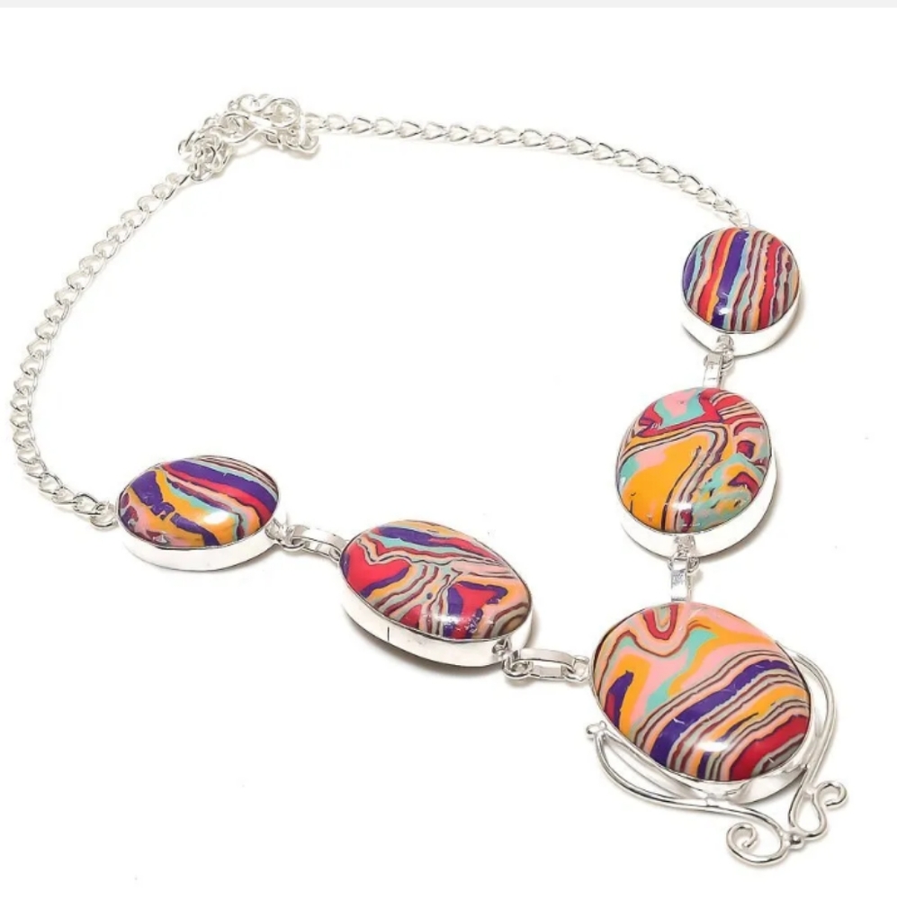 STERLING SILVER CALSILICA NECKLACE - Picture 1 of 1